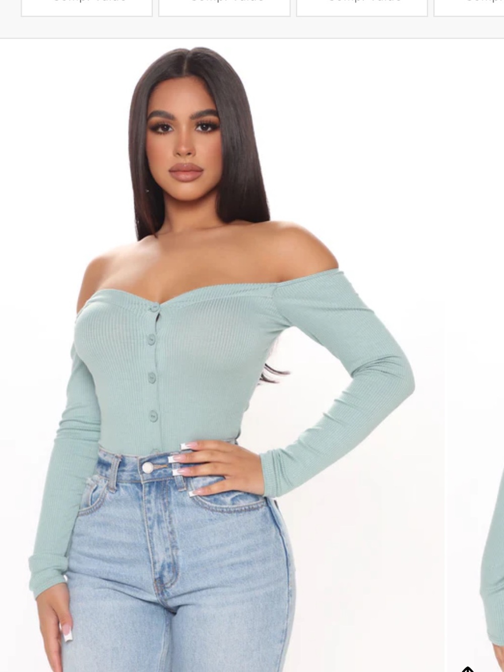 Fashion Nova fool in love Off-Shoulder bodysuit